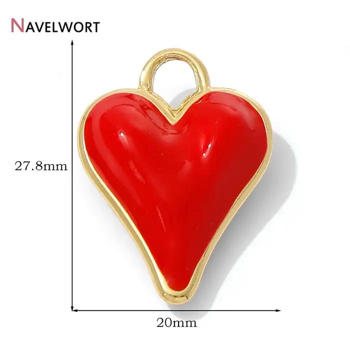 Pendentif en forme de cœur en laiton plaqué or 18 carats