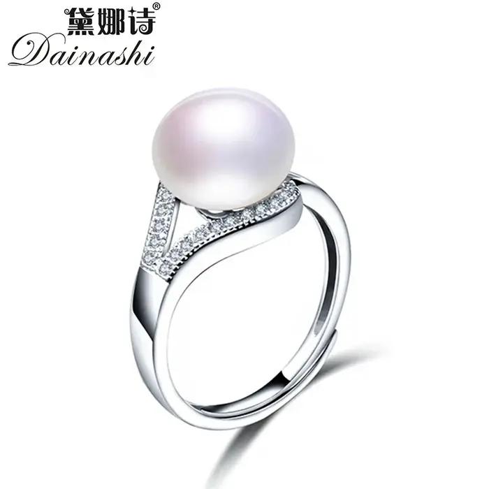2020 nouveaux bijoux en perles à la mode bagues de luxe 100% véritable perle d'eau douce naturelle bague réglable pour