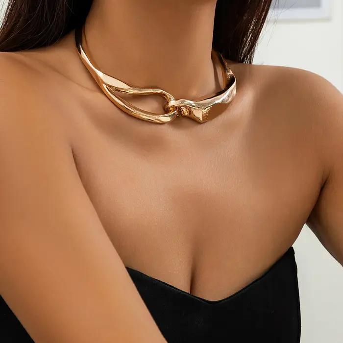 Collier de Clavicule Punk Gothique en Alliage Doré ou Argenté pour Femmes Occasions Spéciales et Vie Quotidienne