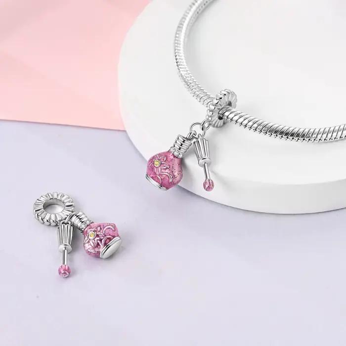 Breloques Plaquées Argent pour Bracelet, Bijoux à la Mode, Original, PmotBeads Fit saupoudrer