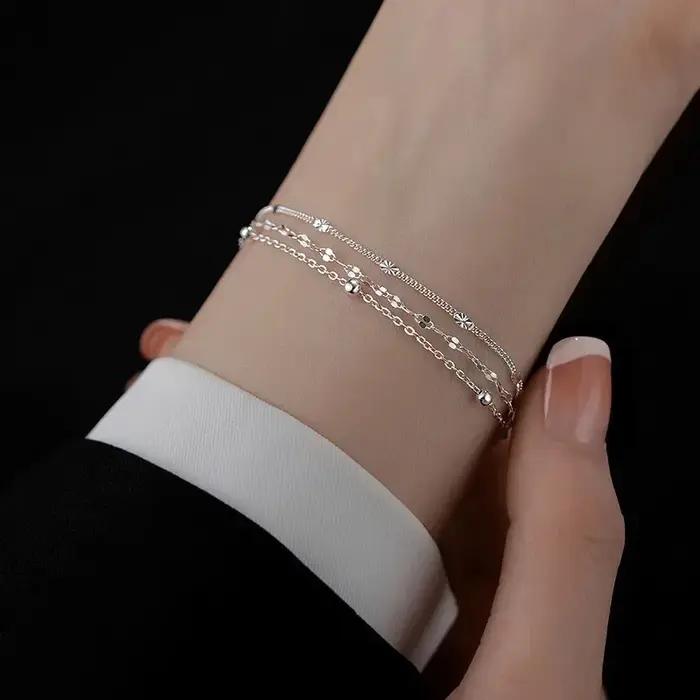 Bracelets de perles en argent Sterling 925 pour femmes