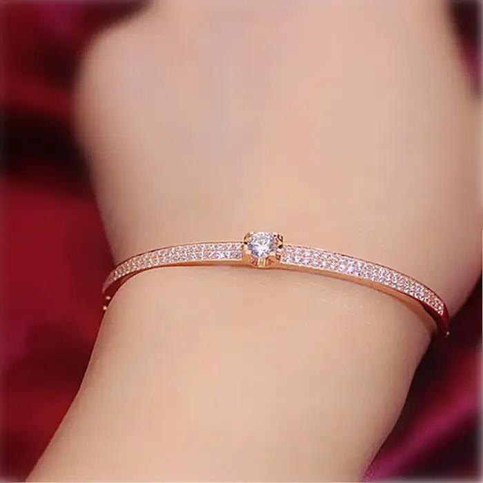 Bracelet classique plaqué or Rose clair pour femmes