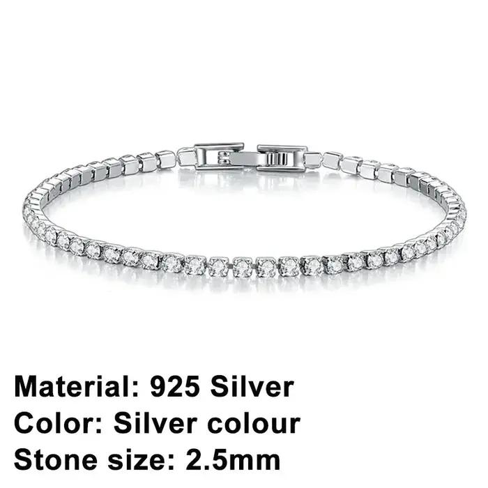 Bracelet tennis en argent sterling 925 plaqué or rose