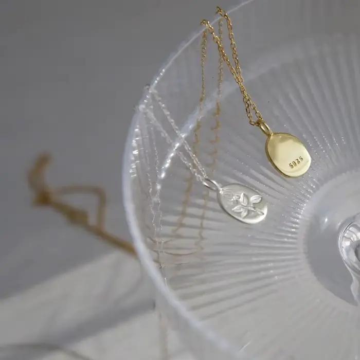 ANENJERY – collier ovale en forme de fleur de Rose pour femmes