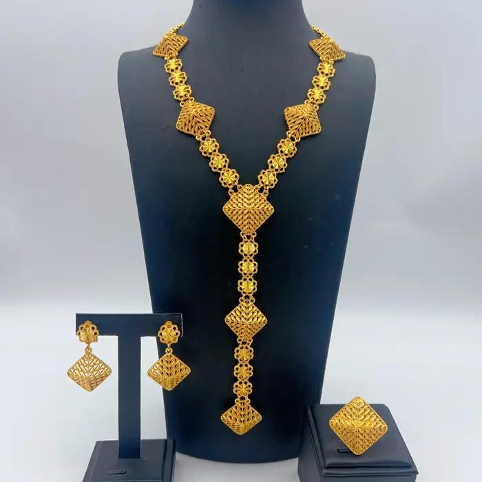 Ensemble de bijoux plaqué or 24 carats du Nigeria pour femmes