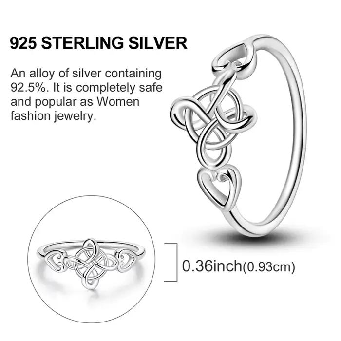 Bague en argent sterling 925 sertie de nœud celtique pour femmes et filles occasions spéciales traditionnellement unique
