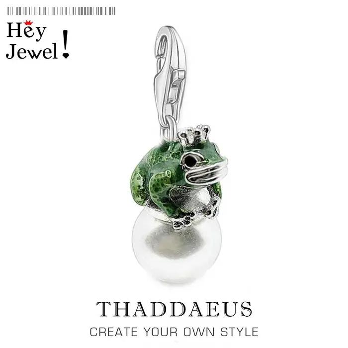 Breloques en forme de grenouille pour hommes et femmes, avec perle, pendentif en argent Sterling 925