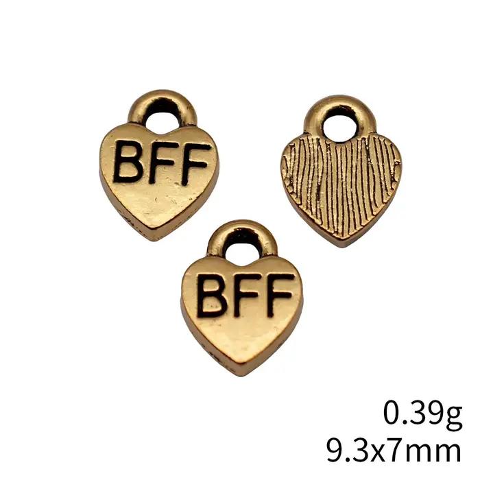 Breloques en forme de cœur or antique style Vendange 40 pièces pour bijoux personnalisés et cadeaux d'amitié