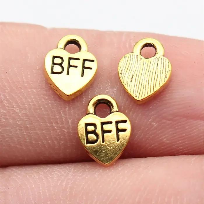 Breloques en forme de cœur or antique style Vendange 40 pièces pour bijoux personnalisés et cadeaux d'amitié