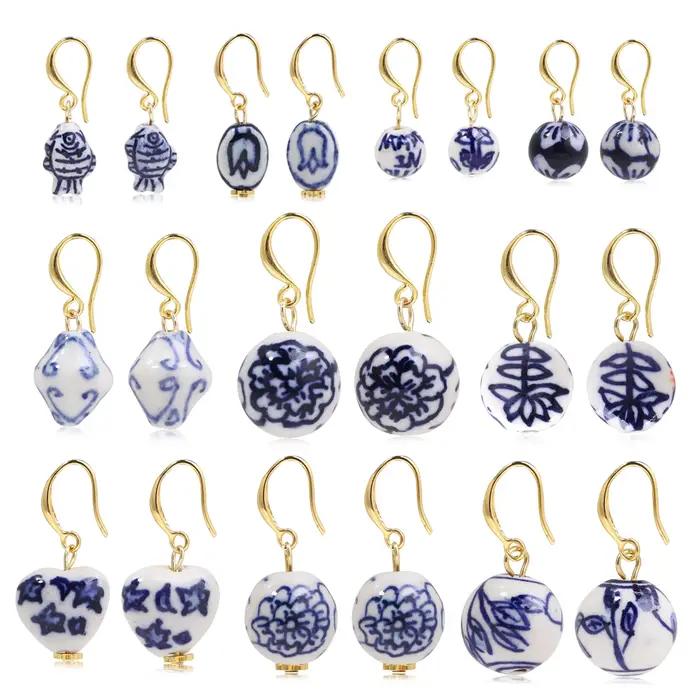 Boucles d'oreilles en céramique style rétro pour femmes avec certificat de qualité pour occasions sociales elegance et originalité