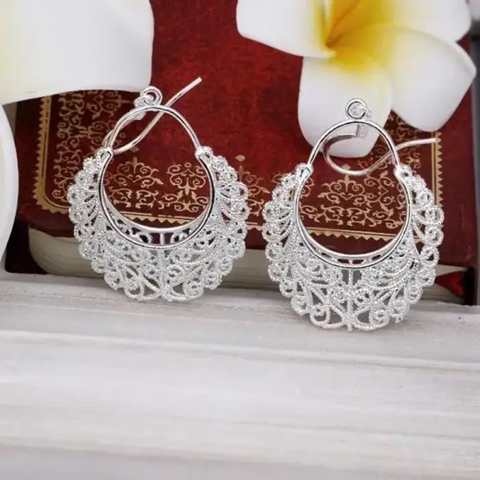 Boucles d'oreilles vintage en argent Sterling 925 pour femmes