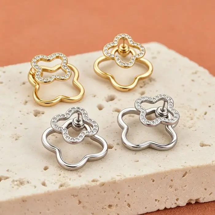 Boucles d'oreilles circulaires délicates en Zircon pour femmes