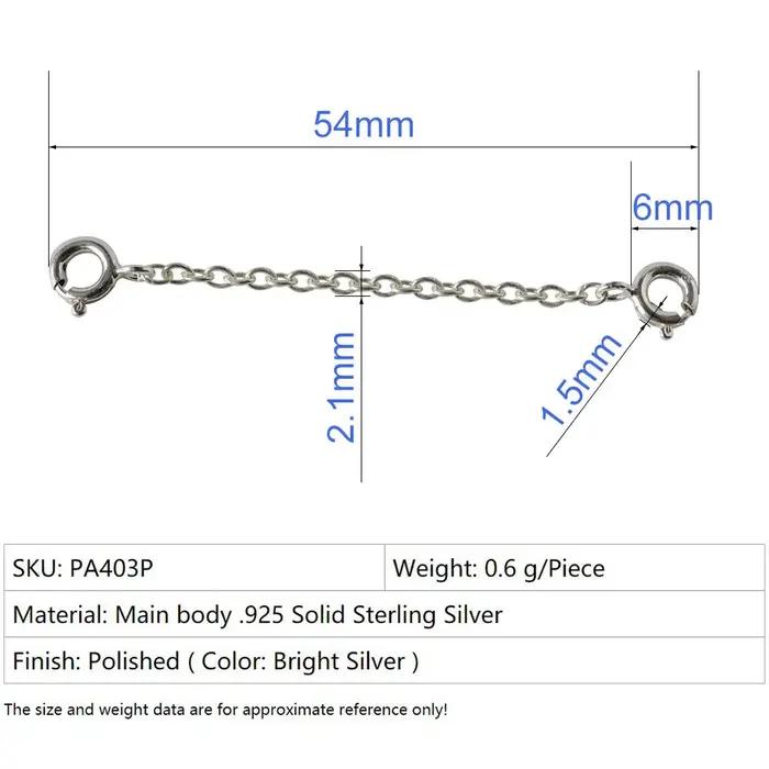 Extensions de collier en argent Sterling 925 massif
