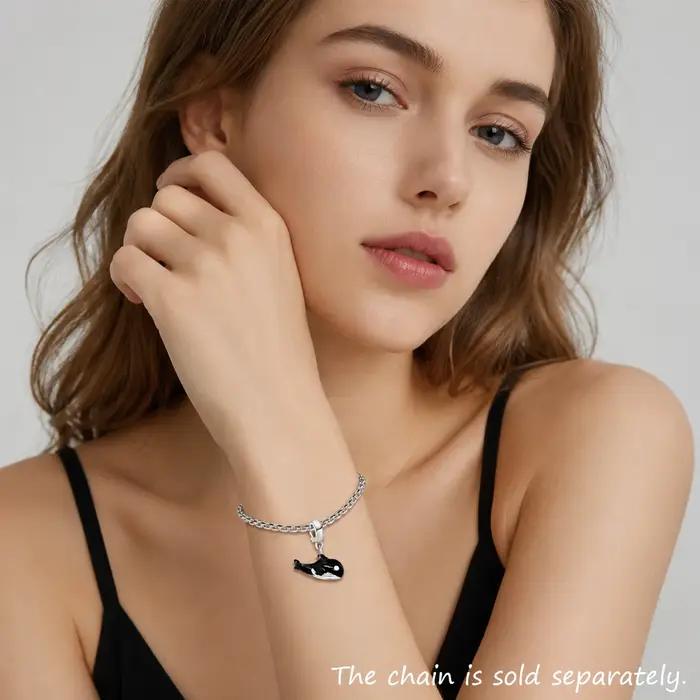 Pendentif à breloque baleine orca en émail pour hommes et femmes