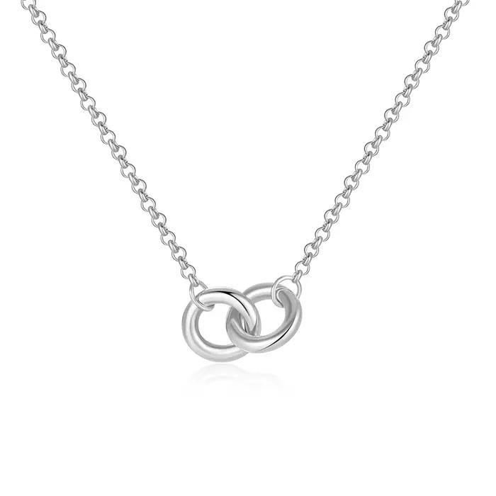 Collier Double Hoop en Argent Sterling 925 pour Femme
