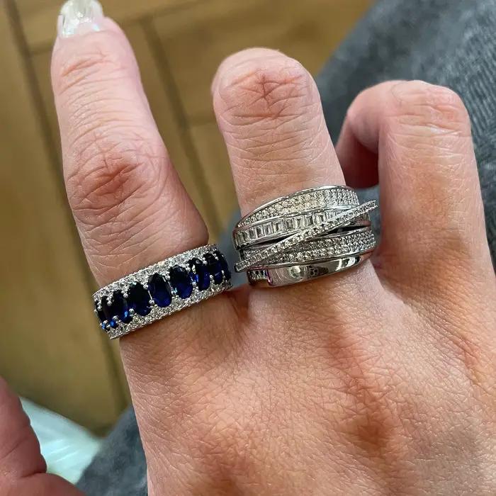 Nouveaux ensembles de bijoux bleus en diamants incrustés de haute qualité