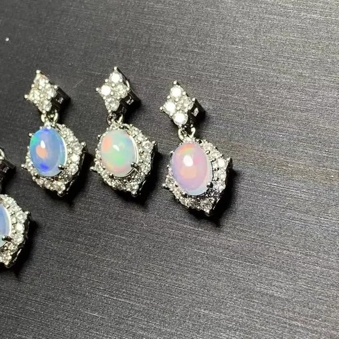 Collier pendentif ovale en opale naturelle, bijoux fins, pierres faites à la main, vente en gros, cadeau d'énergie de guérison, bijoux porte-bonheur