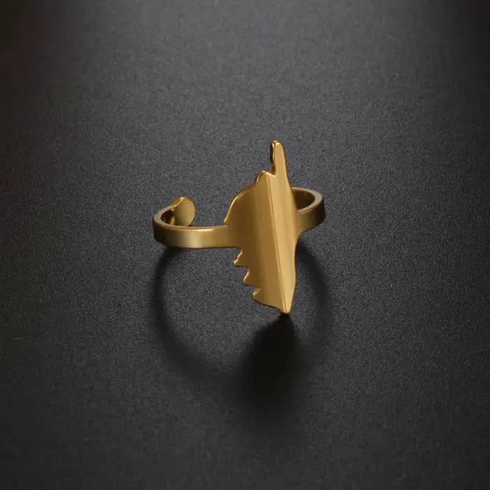 Bague stylisée Corse pour femme, en acier inoxydable, bijoux ethniques La Corse France Corse, 1 pièce # 544062