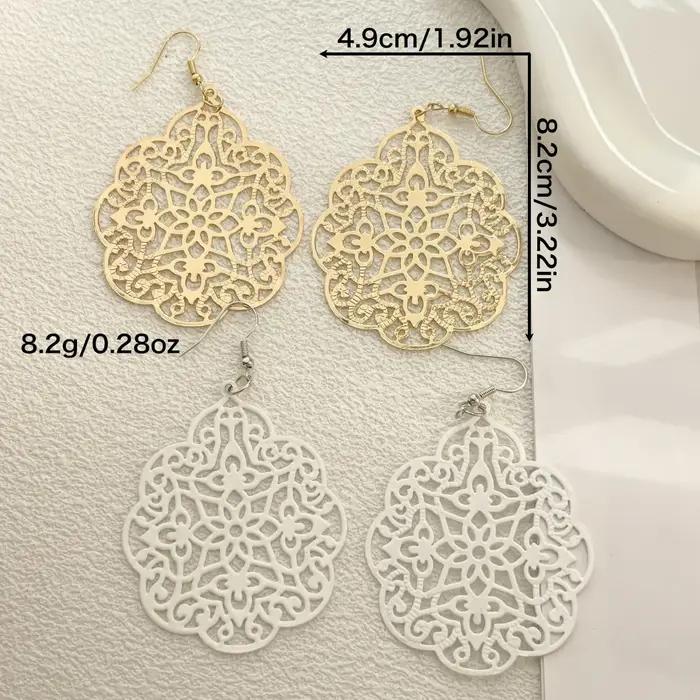 Boucles d'oreilles géométriques ajourées de Style bohémien pour femmes
