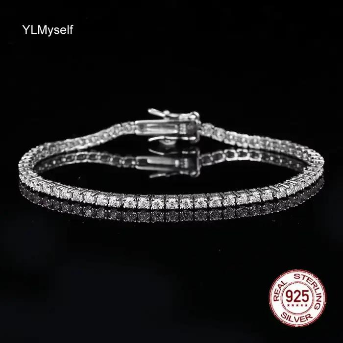 Bracelet de tennis en argent sterling 925 serti de moissonite de 2 mm élégant pour femmes occasions spéciales comme mariage et anniversaire