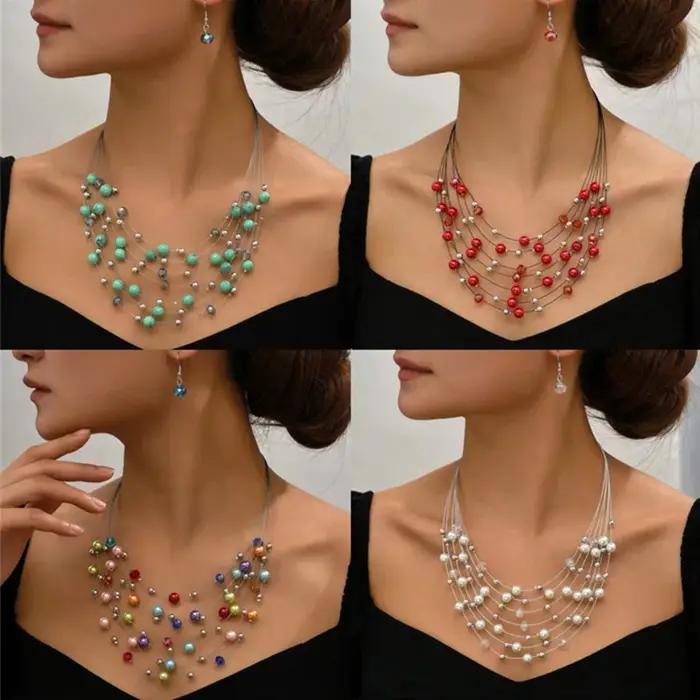 Collier multicouche pour femmes
