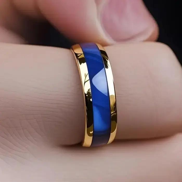 Bague SUNFLOWERZHU Acier Inoxydable 8mm pour Hommes et Femmes Bijou Intemporel Élégant à Offrir Occasions Spéciales