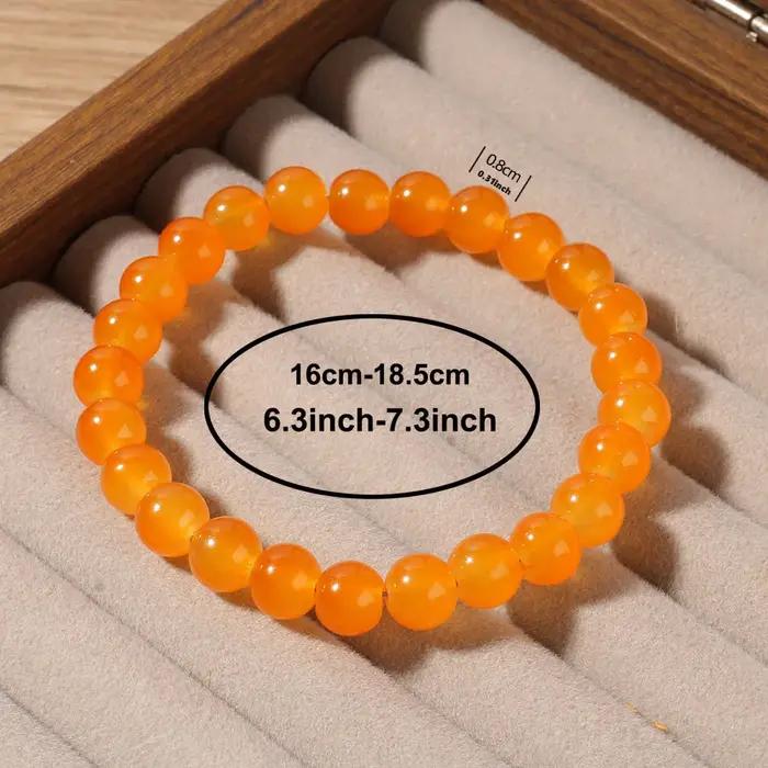 Bracelet exquis en perles de cristal orange – Fait à la main – Unisexe – Le meilleur cadeau pour les amoureux