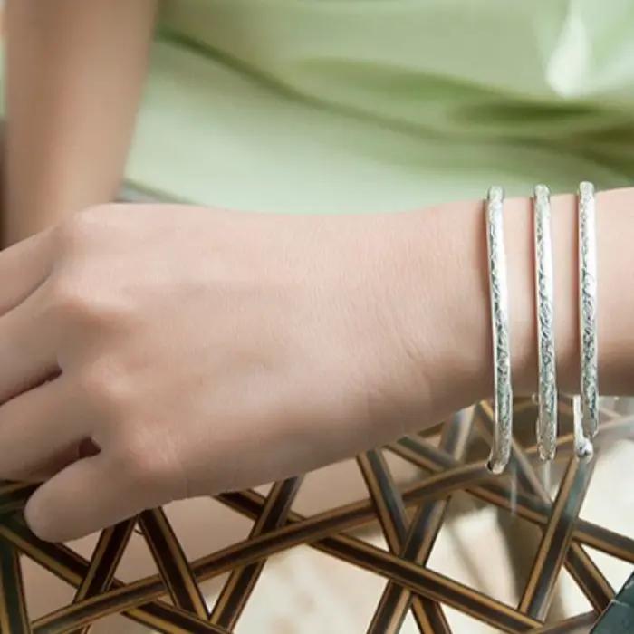 Bracelet bohème en argent sterling 925 serti de zirconium blanc élégant pour femmes occasions spéciales et cadeaux de fête