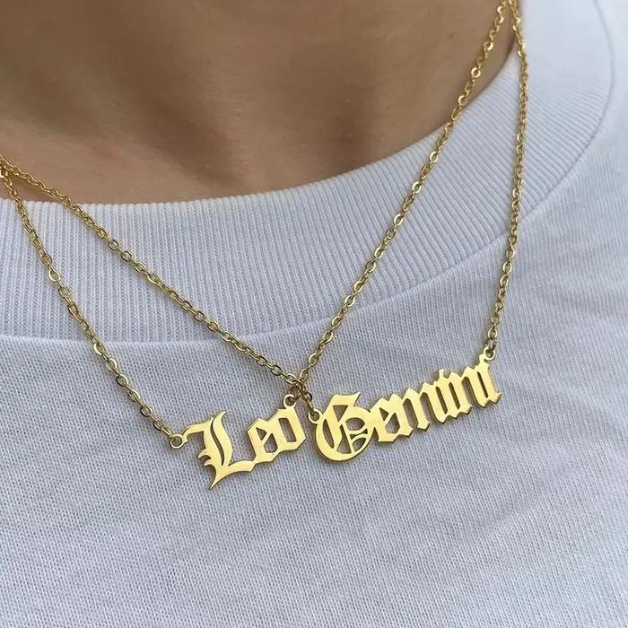 Collier en lettres du zodiaque