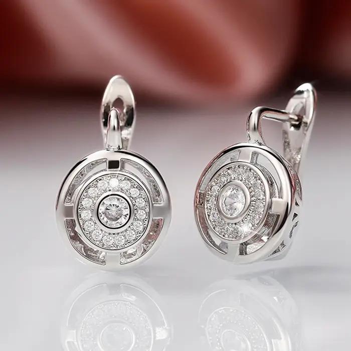 Huitan – boucles d'oreilles au Design Unique pour femmes, couleur or Rose/argent, boucles d'oreilles