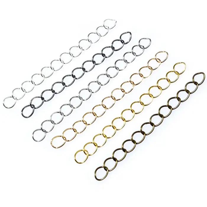 50pcs 50mm Longueur 3x2/4x3mm Collier Extension Chaîne En Vrac Queue Chaînes Extender Pour Bracelet BRICOLAGE Fabrication De Bijoux Accessoires