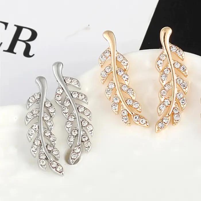 Boucles d'oreilles feuilles ajourées pour femmes