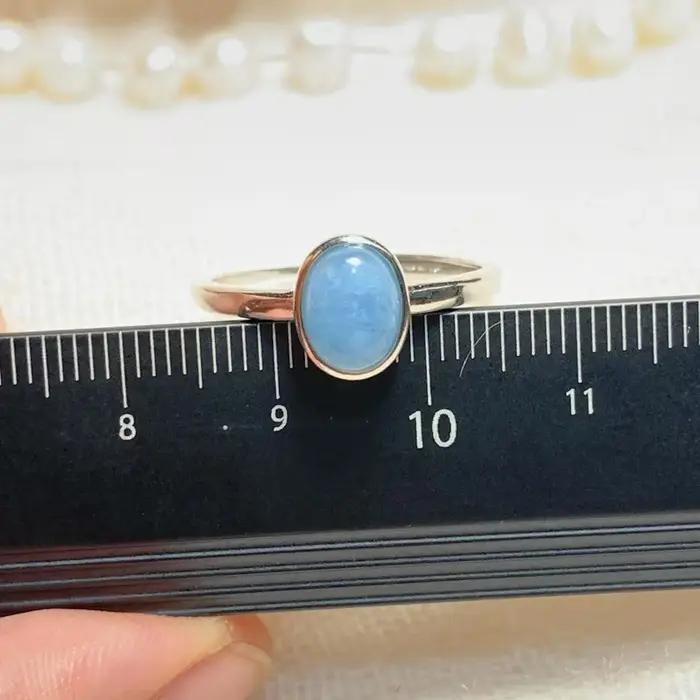 Bague aigue-marine naturelle Vintage pour femmes