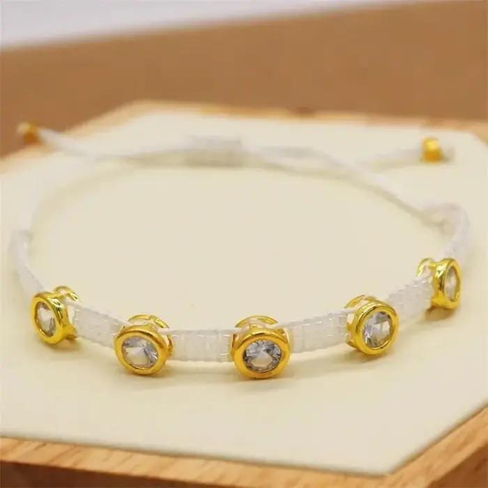 Bracelet en perles de riz, design en forme de cœur, originalité, tricoté à la main, style bohème, ré