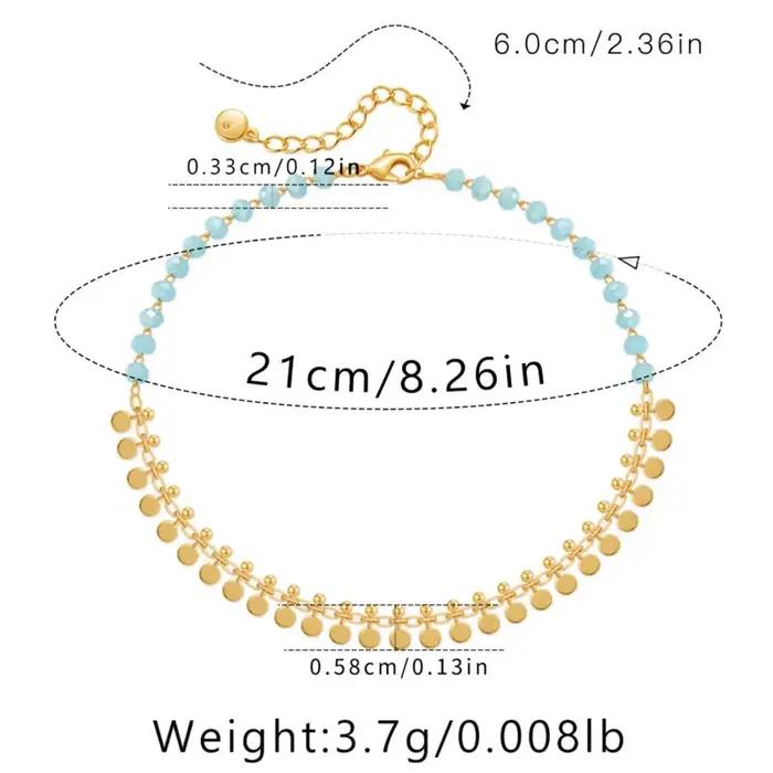 Bracelet de cheville en zircone cubique bleu boho chic pour femmes toutes occasions spéciales