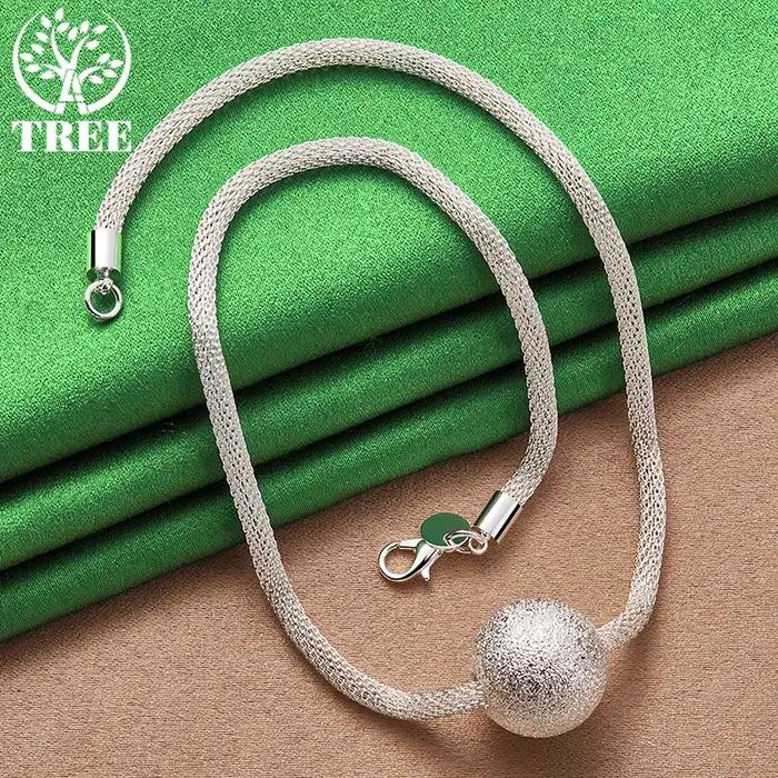 Collier avec pendentif en forme de boule ronde en or 18 carats pour femmes et hommes