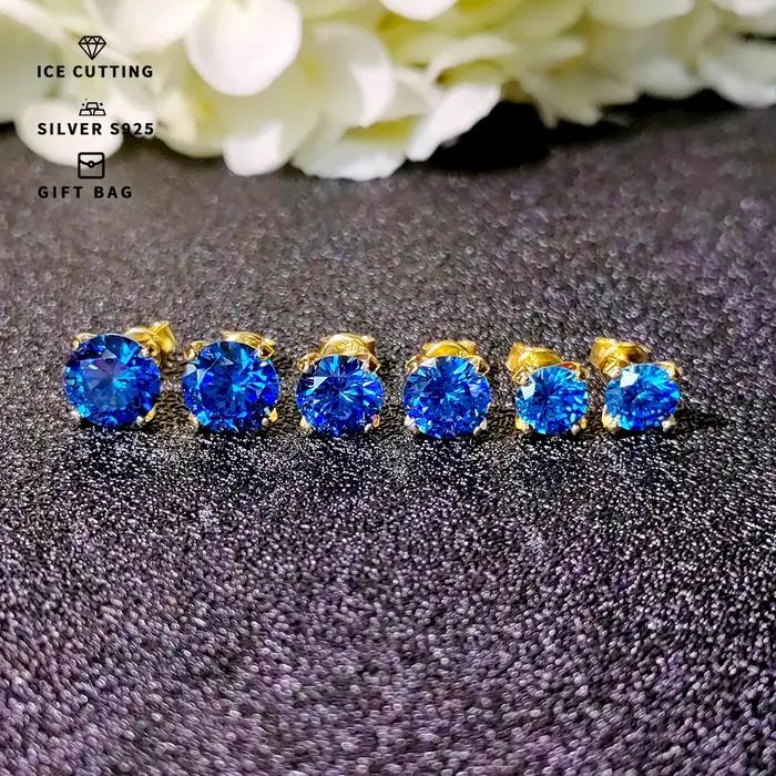 Boucles d'oreilles rondes en argent S925 pour femmes et hommes