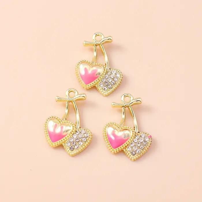 Leslie – breloques cerises en perles de cristal exquises