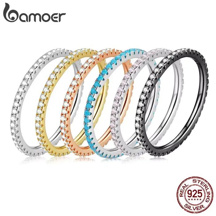 Bague en argent sterling 925 sertie de zircon multicolore mignonne et romantique pour femmes occasions spéciales mariage anniversaire noël