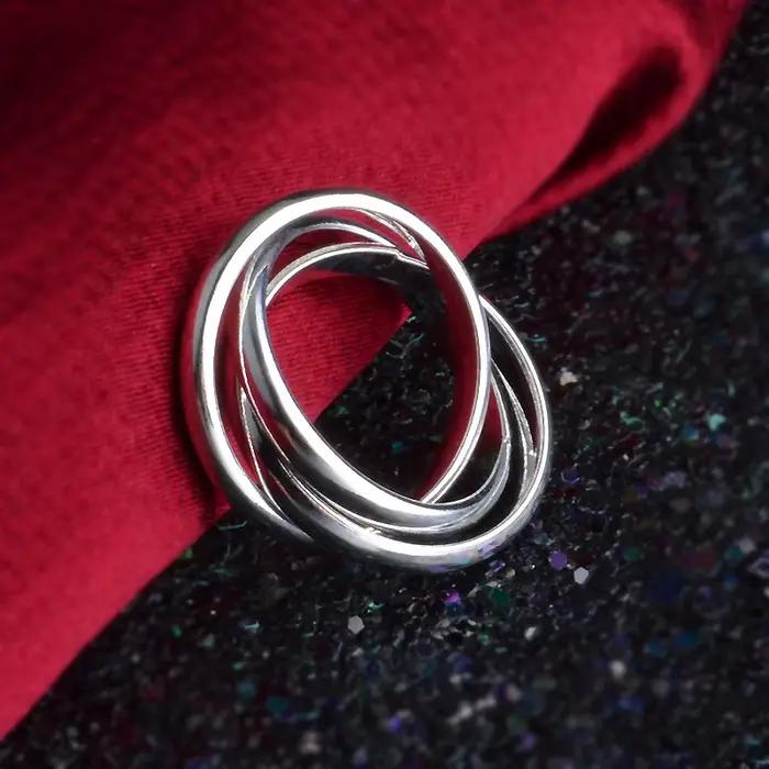 Bagues de couple en acier au titane plaqué argent 925 avec zirconium blanc pour femmes occasions spéciales engagement mariage anniversaire