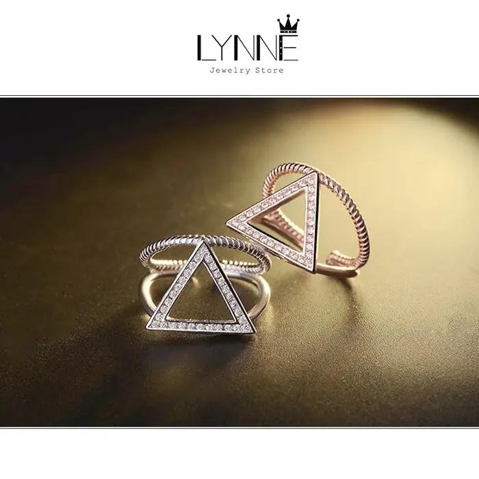 ChimRock-Bague Triangle Réglable en Argent Sterling 925 pour Femme