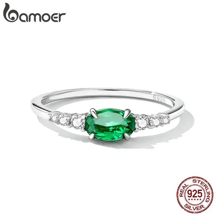 BAMOER – bague ovale en argent Sterling 925 pour femmes