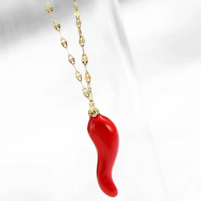 CARLIDANA émail Chili pendentif à breloque collier corne porte-bonheur