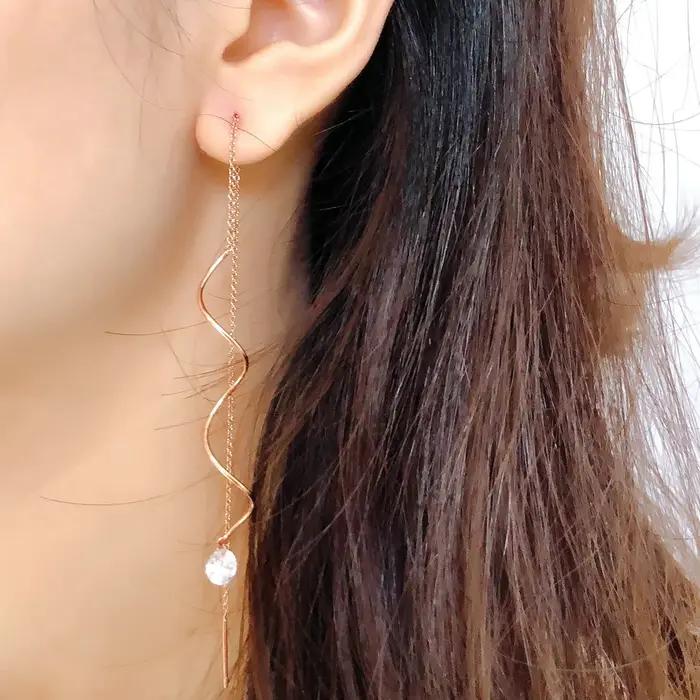 Boucles d'oreilles longues à pampilles pour femmes