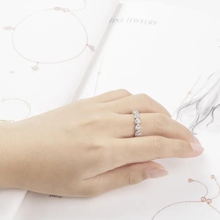 Bague de fiançailles en argent regardé 925 pour femme