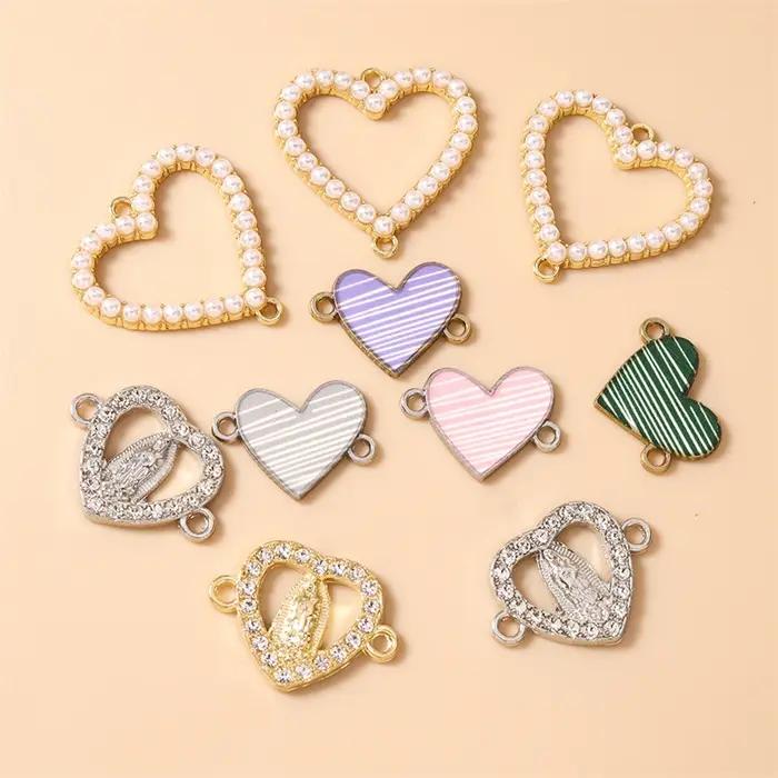 Charms coeurs romantiques en métal pour bijoux bracelets colliers accessoires artisanat fait main occasions spéciales femmes amoureux enfants