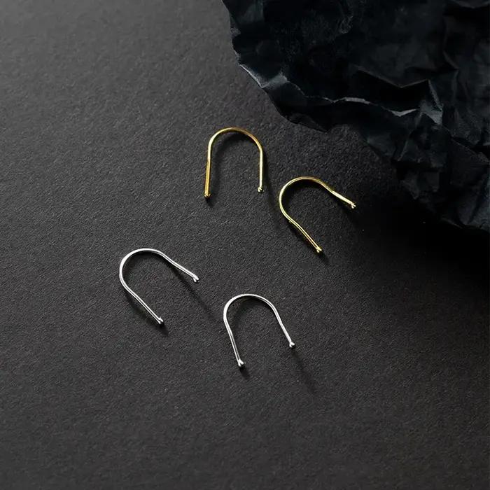 Boucles d'oreilles en argent sterling 925 La Monada pour femmes, design géométrique moderne, bijoux élégants pour diverses occasions