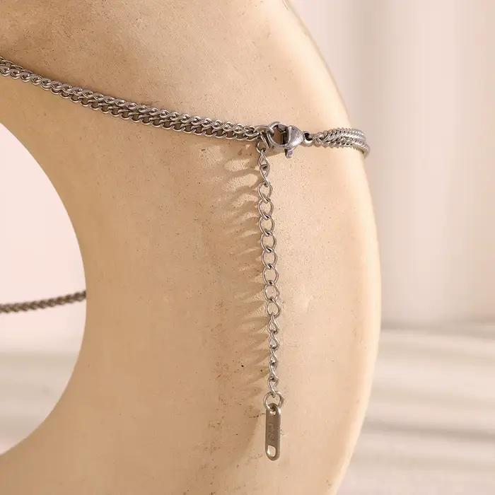 MamacitaSlay – bague minimaliste en acier inoxydable, collier Double couleur adapté au charme des femmes, bijoux de cou imperméables, cadeau de fête