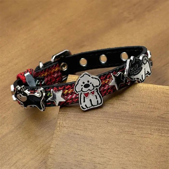 Bracelet croisé ZRM en cuir avec tracker d'humeur pour hommes style épicé punk strass fait à la main occassions spéciales
