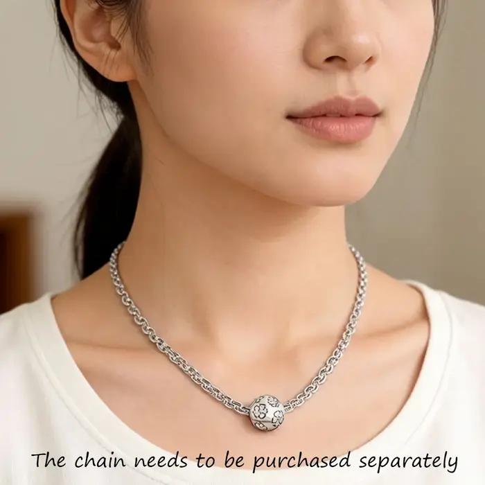 Breloque perle fleur Sakura 925 argent Sterling Karma bijoux accessoires à la mode pour les femmes